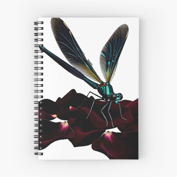 Item preview, Damselfly with Black Rose Petals designed and sold by IllumeInk.