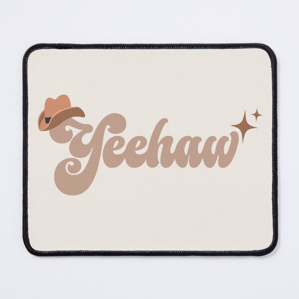 Item preview, Yeehaw lighthearted silly cowboy typography art designed and sold by QuillPrints.