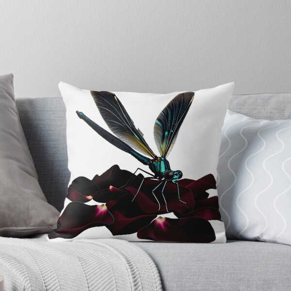 Item preview, Damselfly with Black Rose Petals designed and sold by IllumeInk.