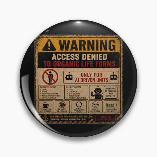 Item preview, SIGNS - Warning access denied to organic life forms designed and sold by MetusArt.