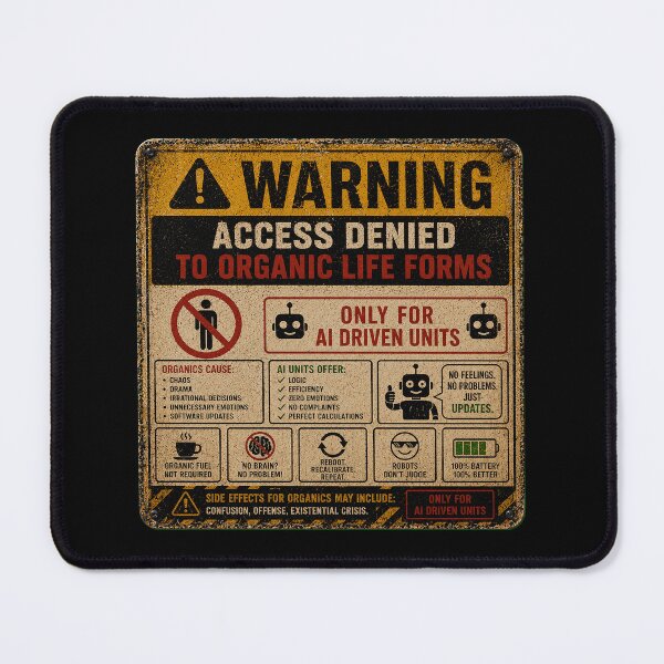 Item preview, SIGNS - Warning access denied to organic life forms designed and sold by MetusArt.
