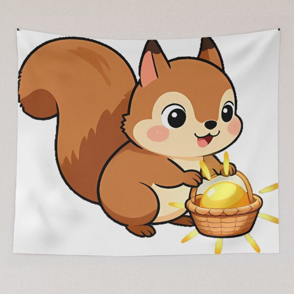 Item preview, Squirrel Collecting Sunset Rays designed and sold by pumsquare.