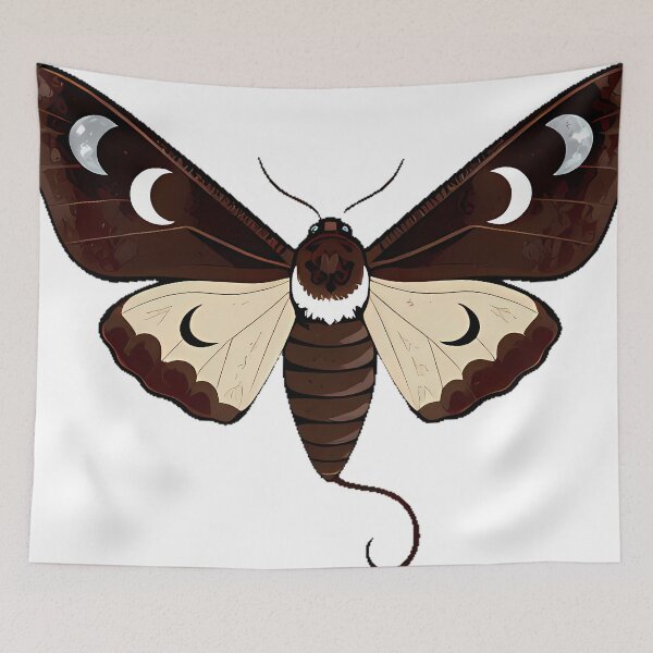 Item preview, Sphinx Moth with Moon Phase designed and sold by IllumeInk.