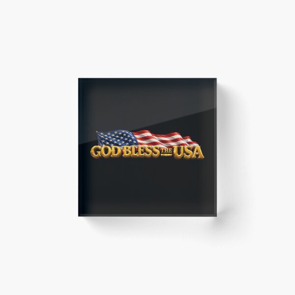 Item preview, God Bless the USA w Waving Flag - 3D - enhanced designed and sold by Military Insignia Products.