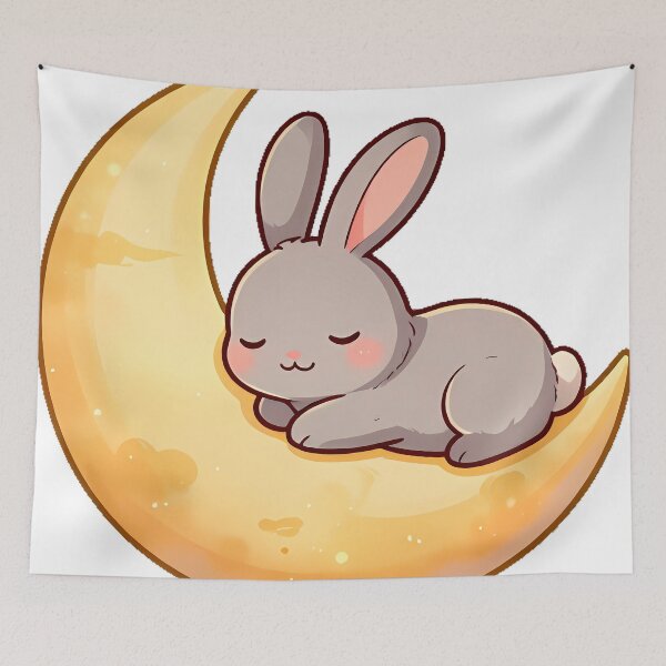 Item preview, Bunny Resting on Sunset Crescent designed and sold by pumsquare.