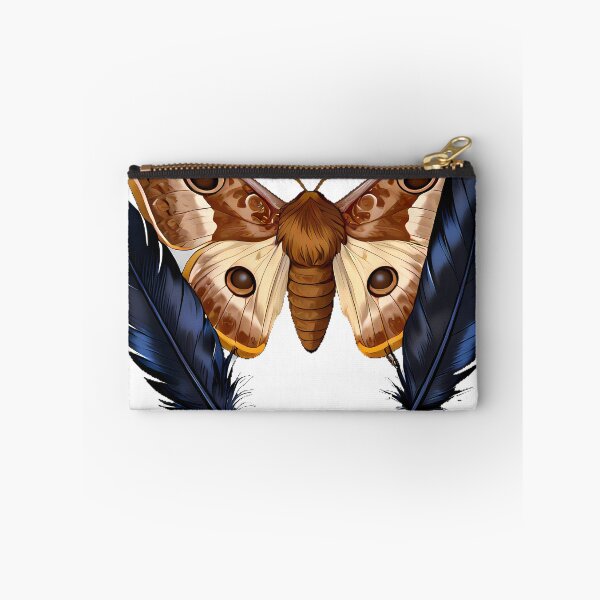Item preview, Polyphemus Moth with Raven Feather designed and sold by IllumeInk.