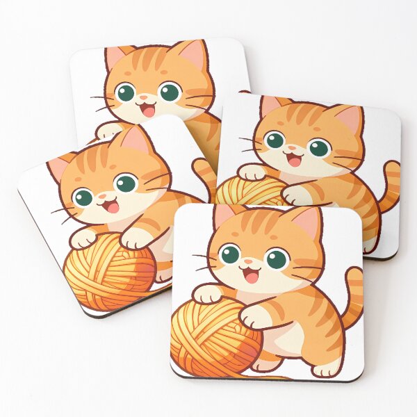 Item preview, Cat Playing with Sunset Yarn designed and sold by pumsquare.
