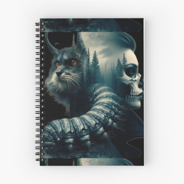 Item preview, Horned Cat and Gothic Skull Forest Mindscape designed and sold by LujziWorld.