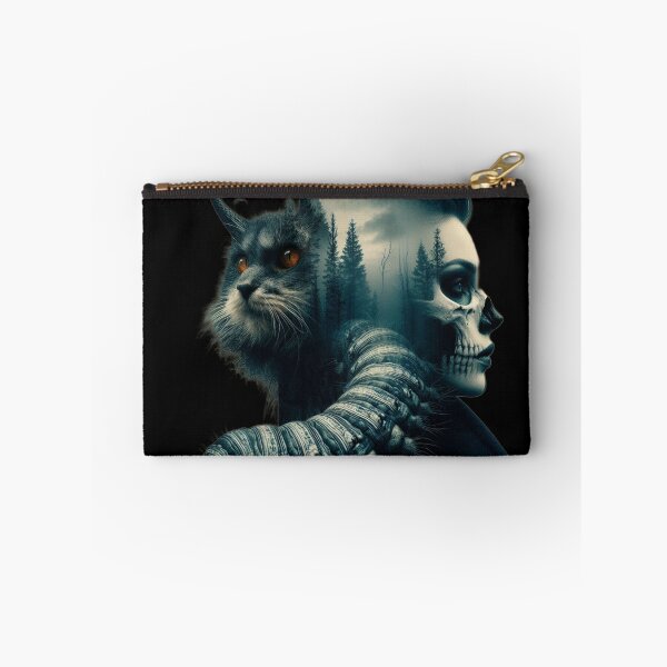 Item preview, Horned Cat and Gothic Skull Forest Mindscape designed and sold by LujziWorld.