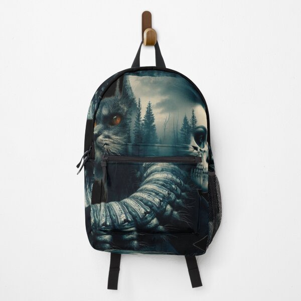 Item preview, Horned Cat and Gothic Skull Forest Mindscape designed and sold by LujziWorld.