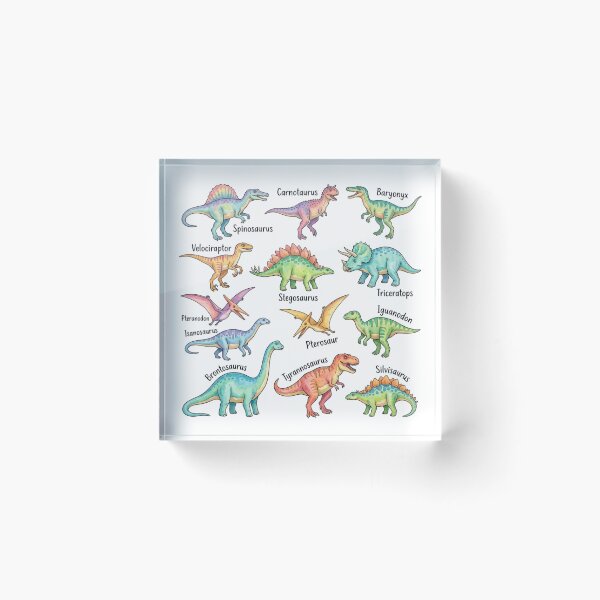 Item preview, Dinosaurs Chart Watercolor Field Guide – Cute Prehistoric Animals Educational designed and sold by raedattia.