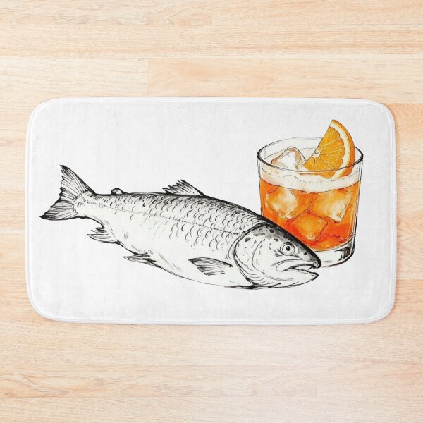Item preview, Salmon with Aperol Spritz – Funny Minimalist Cocktail Line Art designed and sold by Evv_u.