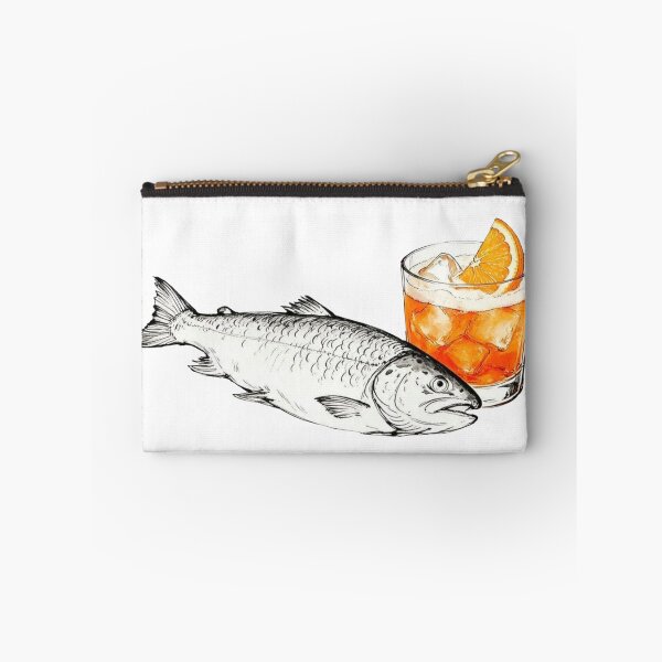 Item preview, Salmon with Aperol Spritz – Funny Minimalist Cocktail Line Art designed and sold by Evv_u.