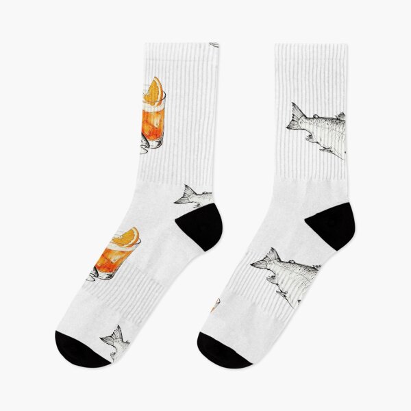 Item preview, Salmon with Aperol Spritz – Funny Minimalist Cocktail Line Art designed and sold by Evv_u.