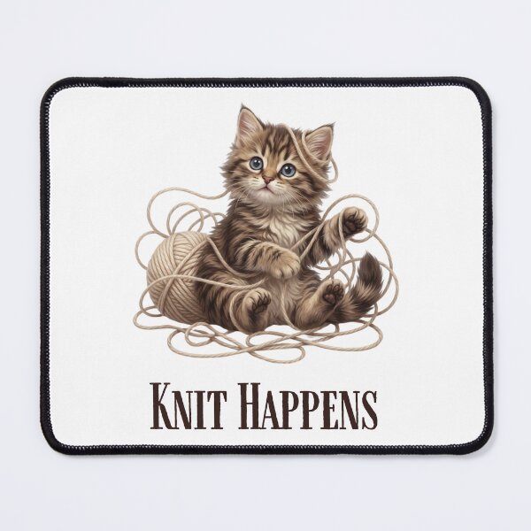 Item preview, Knit Happens Funny Kitten Yarn designed and sold by Stone and Sage Prints.