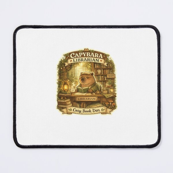 Item preview, Capybara Librarian - Cozy Book Den designed and sold by lovepower.