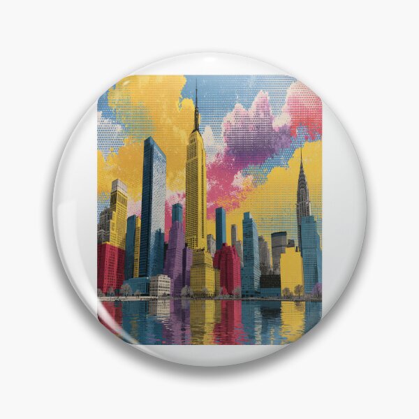 Item preview, Rainbow City Skyline Pop Art | Colorful Urban Skyline | Vibrant Metropolitan Art designed and sold by Ignorant-Artist.