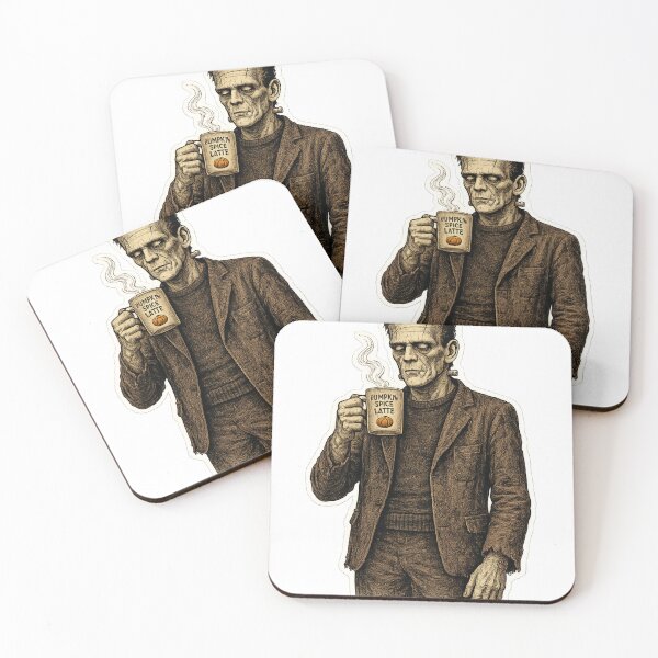 Item preview, Frankenstein's Pumpkin Spice Latte | Vintage Monster Sticker | Retro Halloween Coffee Art designed and sold by Rewind Society.