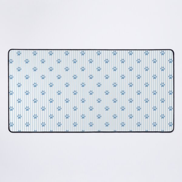 Item preview, Blue Paw Stripes Pattern | Soft Blue and White Striped Paw Design | Cute Dog Paw Print | Puppy Paws Pattern | Muted Blue Paws on Vertical Stripes | Cute Pet Lover Pattern designed and sold by VivaFy.