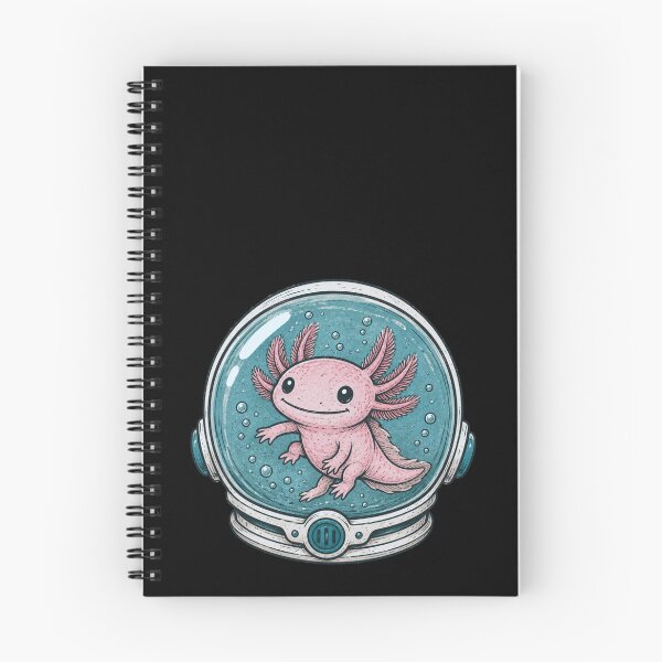 Item preview, Happy Pink Axolotl Floating in Water Filled Astronaut Helmet Retro Toy Packaging Style Space Art designed and sold by OnPointOutfits.
