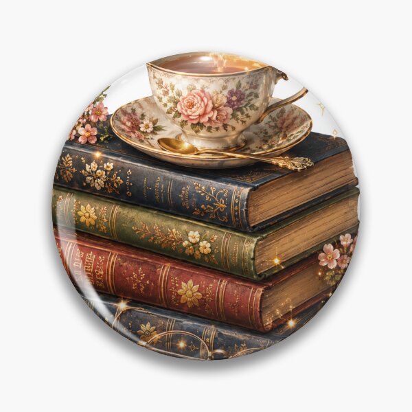 Item preview, Enchanted Book Stack with Floral Teacup and Lantern designed and sold by SneonStudioCo.