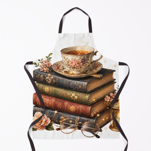 Item preview, Enchanted Book Stack with Floral Teacup and Lantern designed and sold by SneonStudioCo.