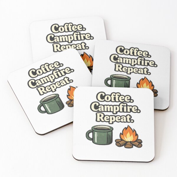 Item preview, Coffee Campfire Repeat | Camping Coffee Lover Vintage Outdoor Design designed and sold by ser-Ile.