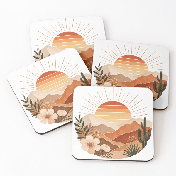 Item preview, Boho Desert Sunset with Cactus and Wildflowers designed and sold by SneonStudioCo.