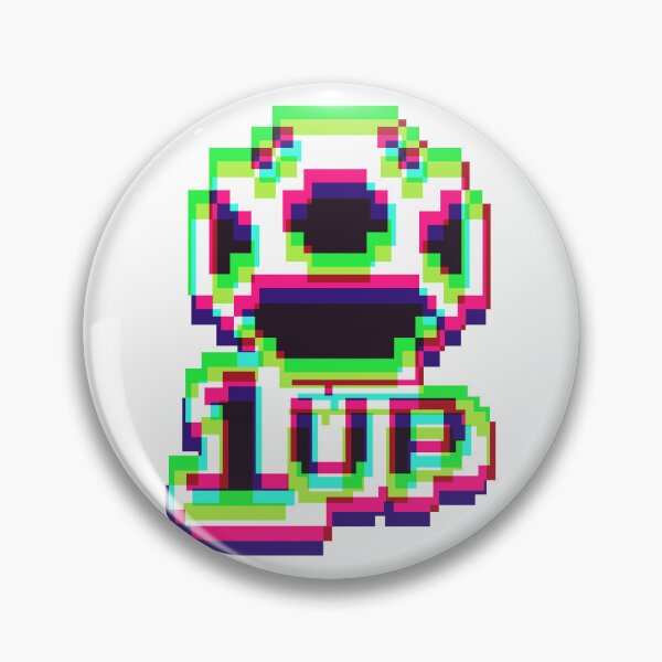 Item preview, 1up Mushroom Negative Synthwave - White designed and sold by animinimal.