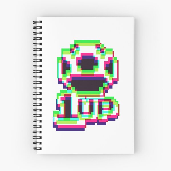 Item preview, 1up Mushroom Negative Synthwave - White designed and sold by animinimal.