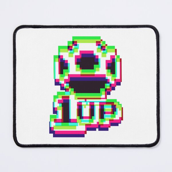 Item preview, 1up Mushroom Negative Synthwave - White designed and sold by animinimal.