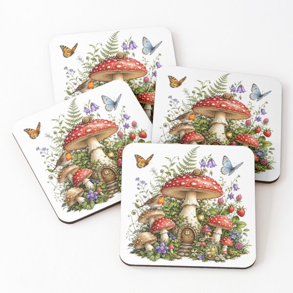 Item preview, Whimsical Mushroom Cottage in a Fairy Garden designed and sold by SneonStudioCo.
