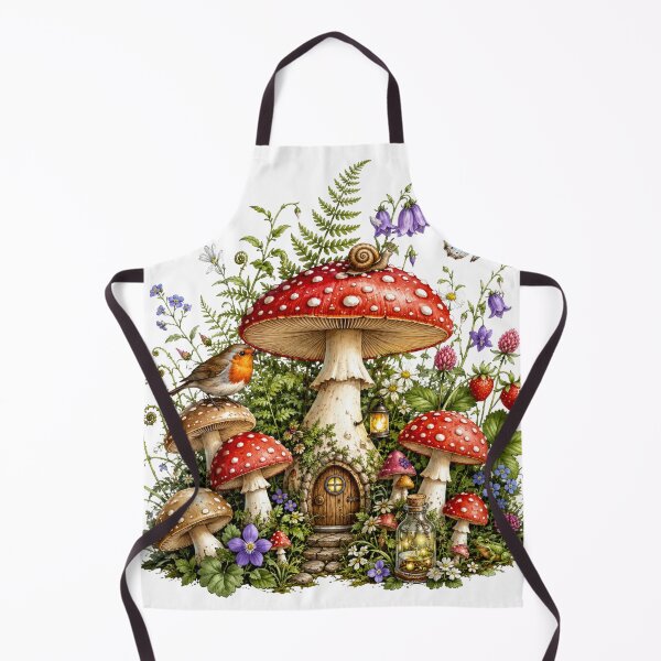 Item preview, Whimsical Mushroom Cottage in a Fairy Garden designed and sold by SneonStudioCo.
