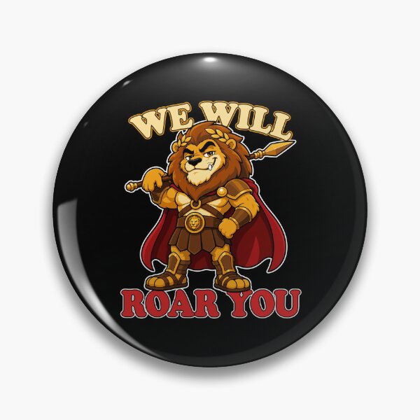 Item preview, We Will Roar You Funny Lion Gladiator Mascot designed and sold by Karma Design.