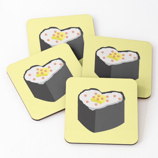 Item preview, Sushi Heart (on Yellow) designed and sold by PawsitiveMum3.