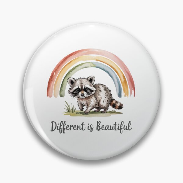 Item preview, Funny Different Is Beautiful Raccoon Rainbow Kindness Acceptance Woodland Animal designed and sold by ZACK ART.