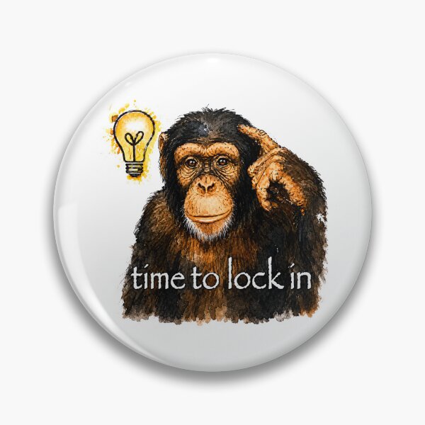 Item preview, Time to Lock In Chimpanzee Meme designed and sold by lvlupthreads.