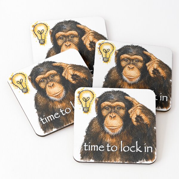 Item preview, Time to Lock In Chimpanzee Meme designed and sold by lvlupthreads.