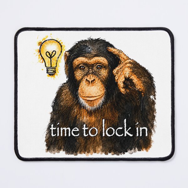 Item preview, Time to Lock In Chimpanzee Meme designed and sold by lvlupthreads.