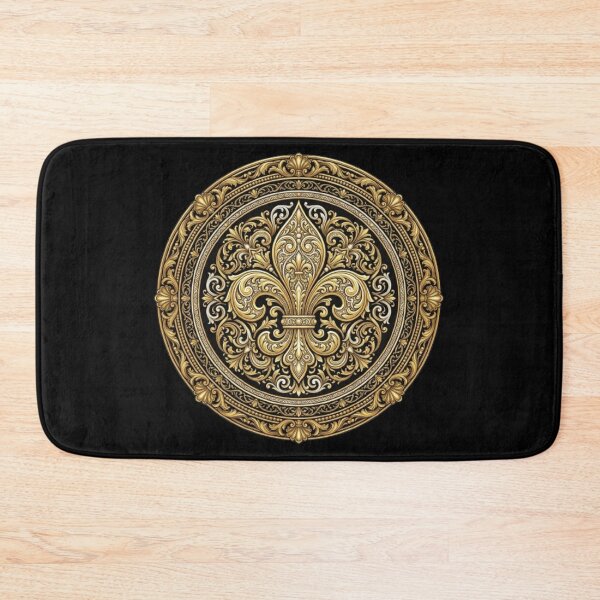 Item preview, Fleur De Lys Victorian Baroque Ornate Black Gold Elaborate Heraldic Emblem designed and sold by ProjectNoah.
