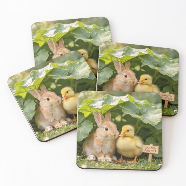 Item preview, Cute Bunny Duckling Garden Friends Animals designed and sold by BagFactoryUK.