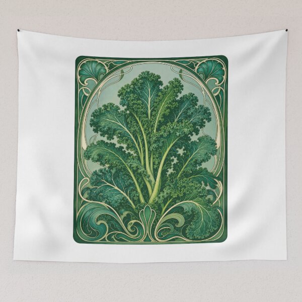 Item preview, Art Nouveau Kale Vegetable Botanical Art designed and sold by AntiqueImages.