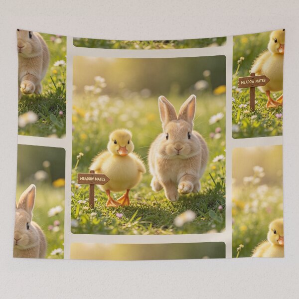 Item preview, Cute Bunny Duckling Meadow Friends Spring designed and sold by BagFactoryUK.