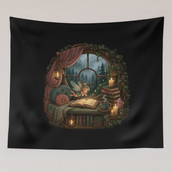 Item preview, Fairy Reading Nook in the Rainy Forest  designed and sold by Sketchlegacy.