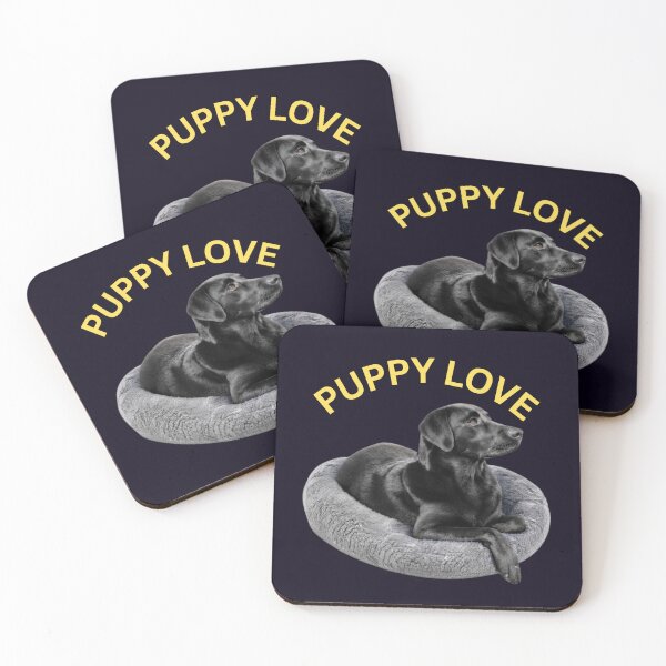 Item preview, BLACK LABRADOR RETRIEVER PUPPY LOVE ADORING DOG PORTRAIT designed and sold by PRINTSCHARMINGM.