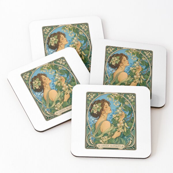 Item preview, Linden Blossoms Art Nouveau Woman Floral Design designed and sold by AntiqueImages.