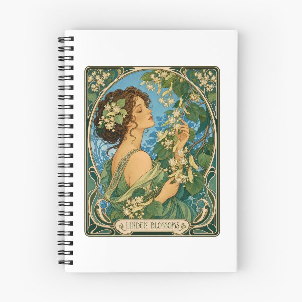 Item preview, Linden Blossoms Art Nouveau Woman Floral Design designed and sold by AntiqueImages.