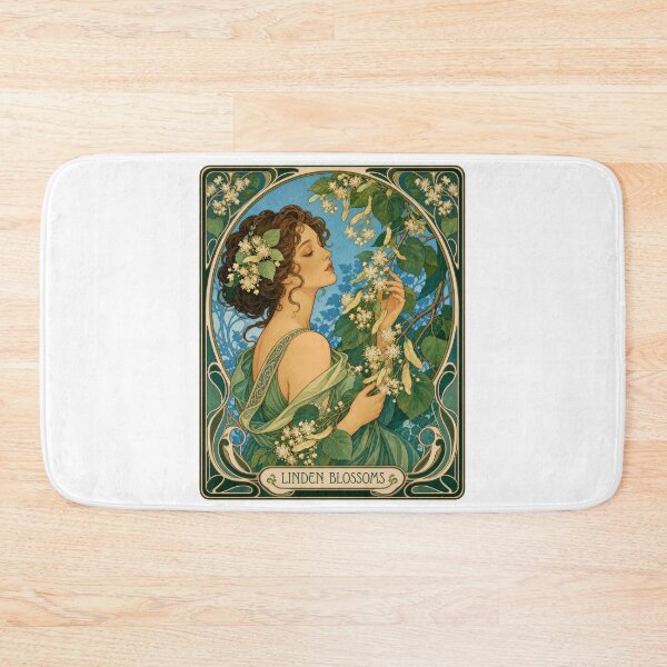 Item preview, Linden Blossoms Art Nouveau Woman Floral Design designed and sold by AntiqueImages.