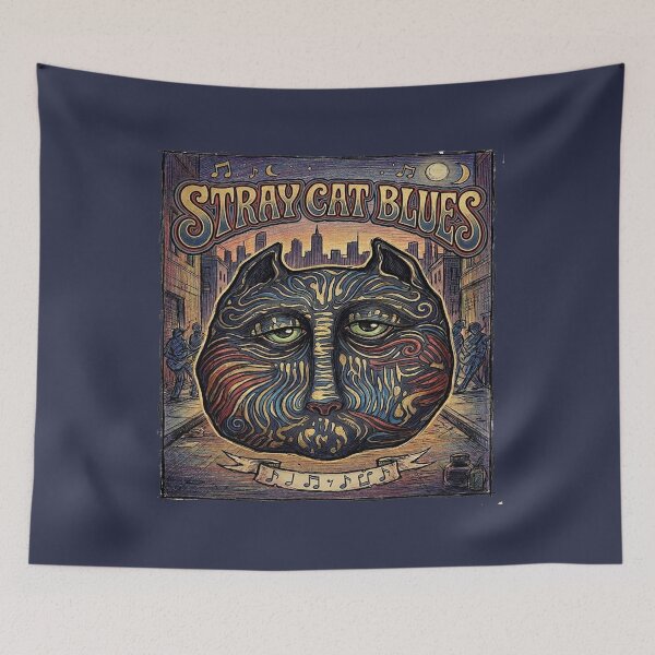 Item preview, Stray Cat Blues - a retro cat/music design  designed and sold by Ginny Luttrell.