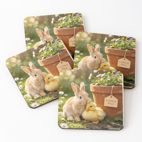 Item preview, Cute Bunny Duckling Cuddle Pals Spring Friends designed and sold by BagFactoryUK.